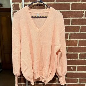 Alpaca made in Peru V-Neck Pink Sweater